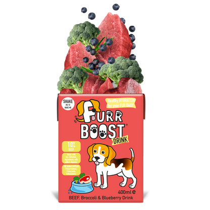 Furr Boost Dog Drink Beef, Broccoli and Blueberry, Carton, 400ml