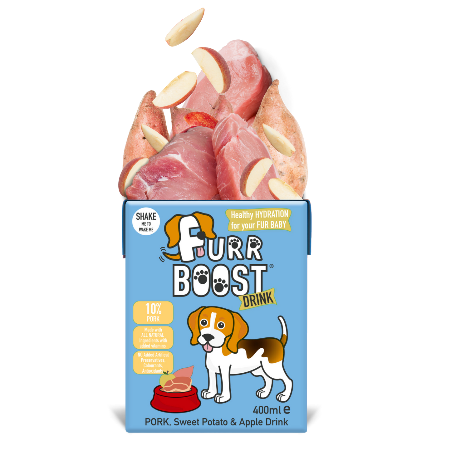 Furr Boost Dog Drink - Pork, Sweet Potato and Apple, Carton, 400ml