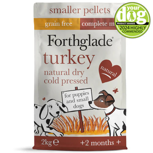 Turkey Grain Free Cold Pressed Natural Dry Dog Food 4KG - For Small Dogs