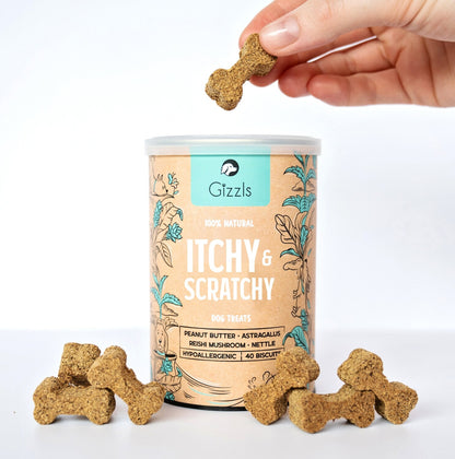 Gizzls Botanicals Itchy & Scratchy Dog Biscuits (40 treats)