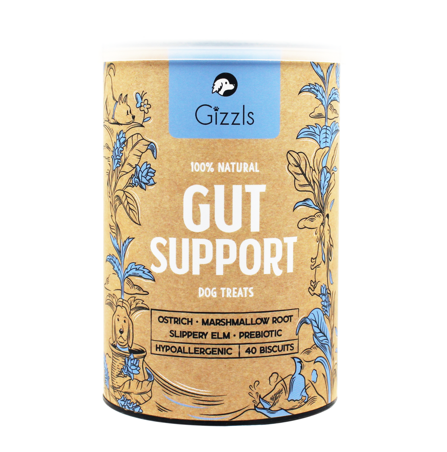 Gizzls Botanicals Gut Support Dog Biscuits (40 treats)