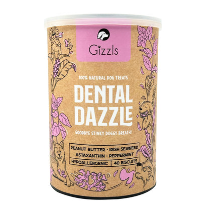 Gizzls Botanicals Dental Dazzle Dog Biscuits (40 treats)