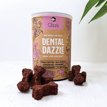 Gizzls Botanicals Dental Dazzle Dog Biscuits (40 treats)