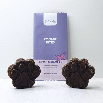 Gizzls Zoomie Bites – Liver & Blueberry Dog Treats