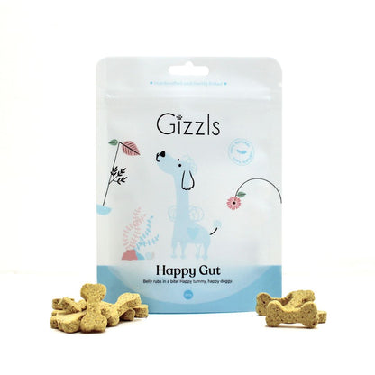 Gizzls Happy Gut Dog Treats - Peanut Butter & Shroom (100g)