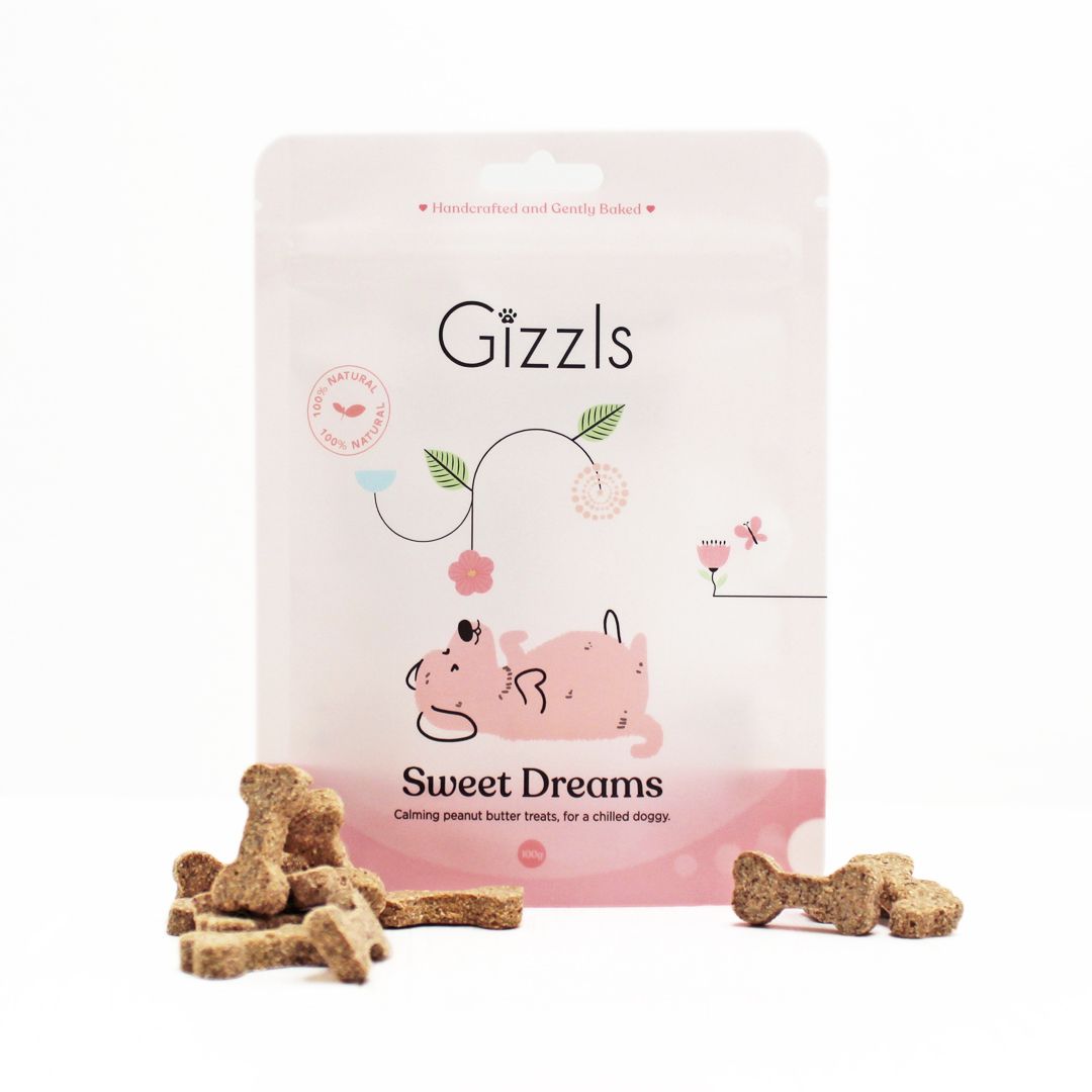 Gizzls Sweet Dreams Dog Treats Peanut Butter & Chamomile (100g)