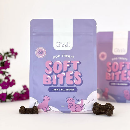 Gizzls Liver & Blueberry Soft Bites for Dogs