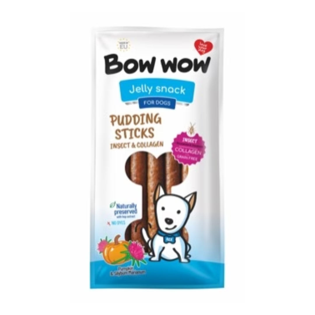 Pudding Sticks For Dogs- Insect & Collagen Bacon Flavour (6 Pack)