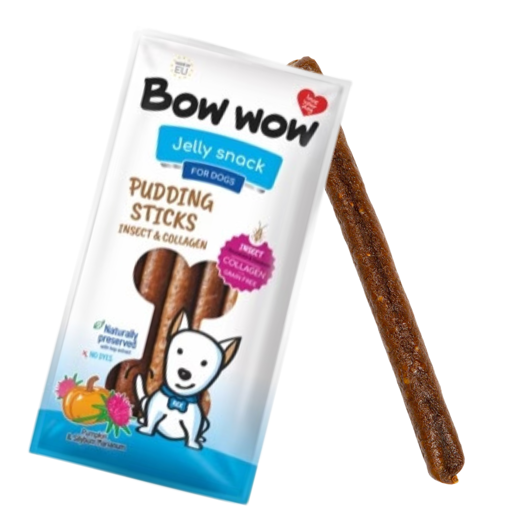 Pudding Sticks For Dogs- Insect & Collagen Bacon Flavour (6 Pack)