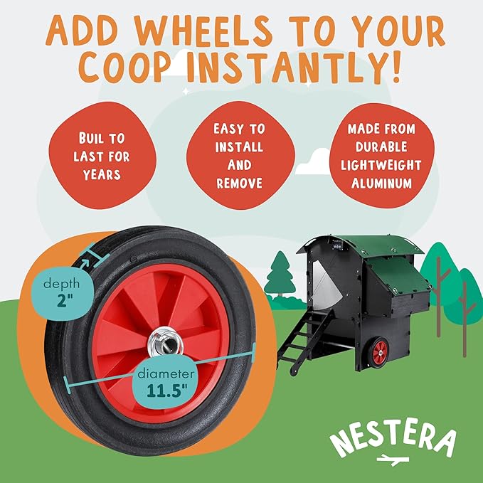 Nestera Set of Two Wheels for Small Penthouse Coop