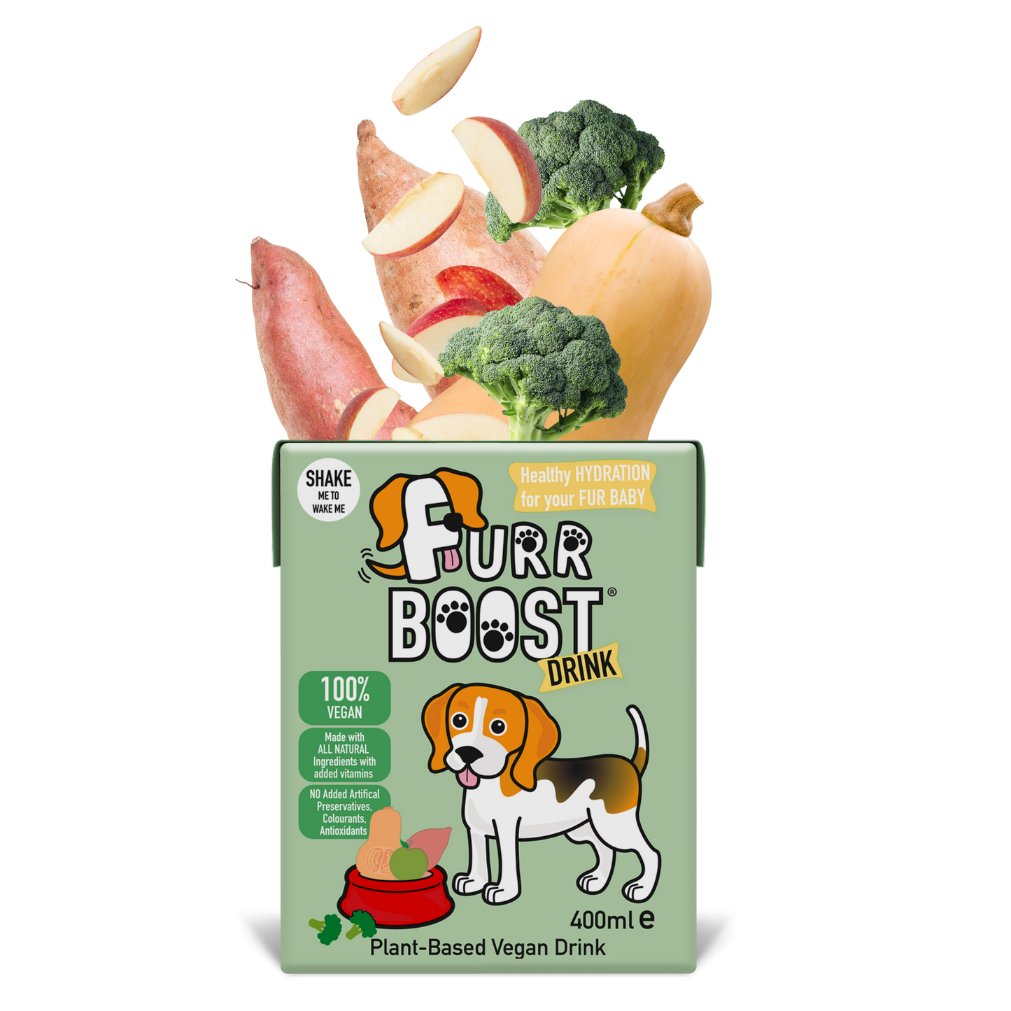 Furr Boost Dog Drink - Vegan Plant-Based Carton, 400ml