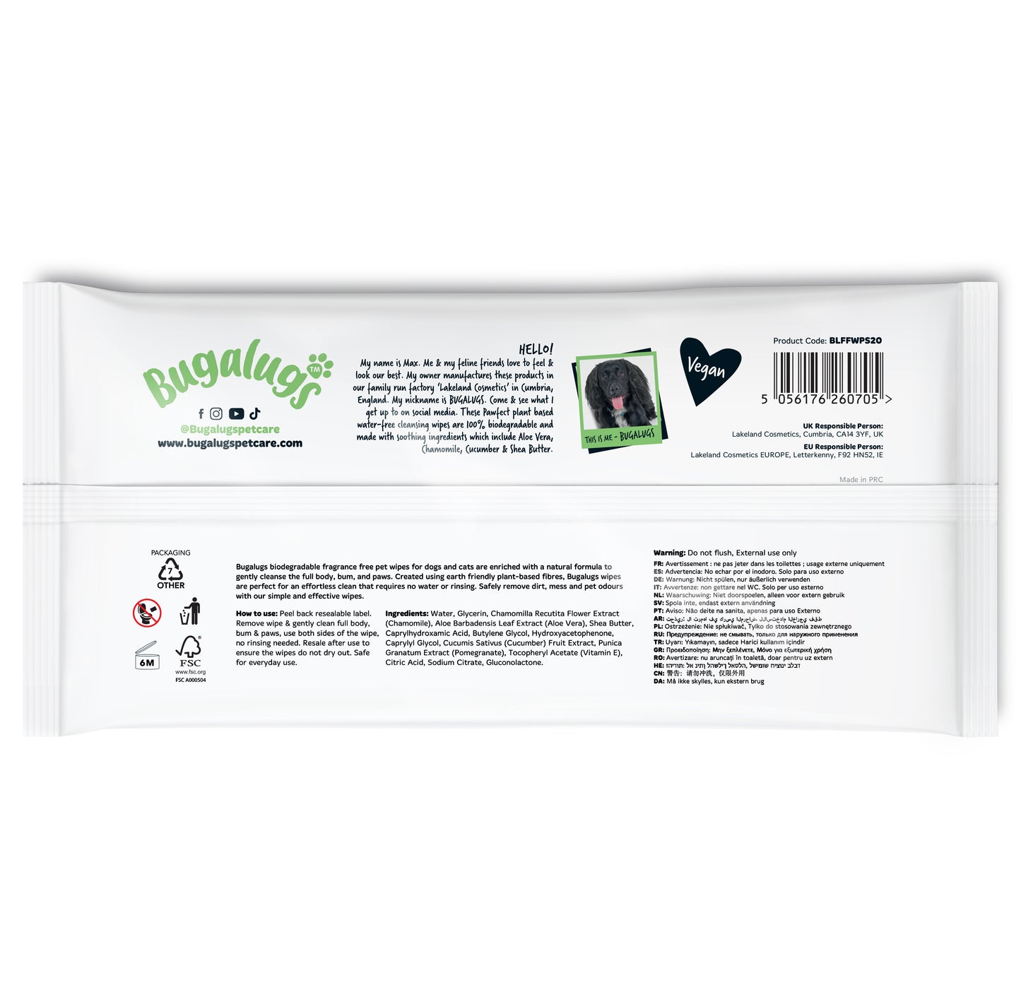 20 Biodegradable Wipes (Travel Pack)