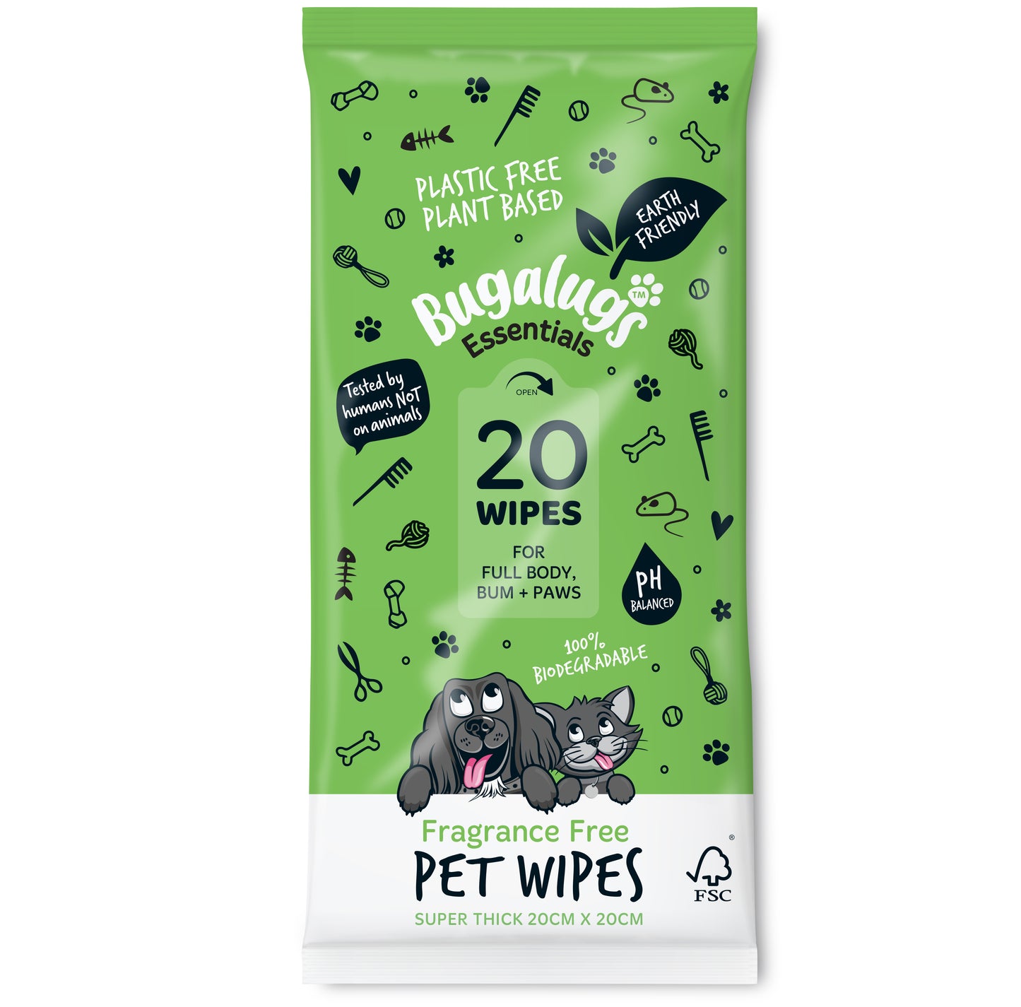 20 Biodegradable Wipes (Travel Pack)