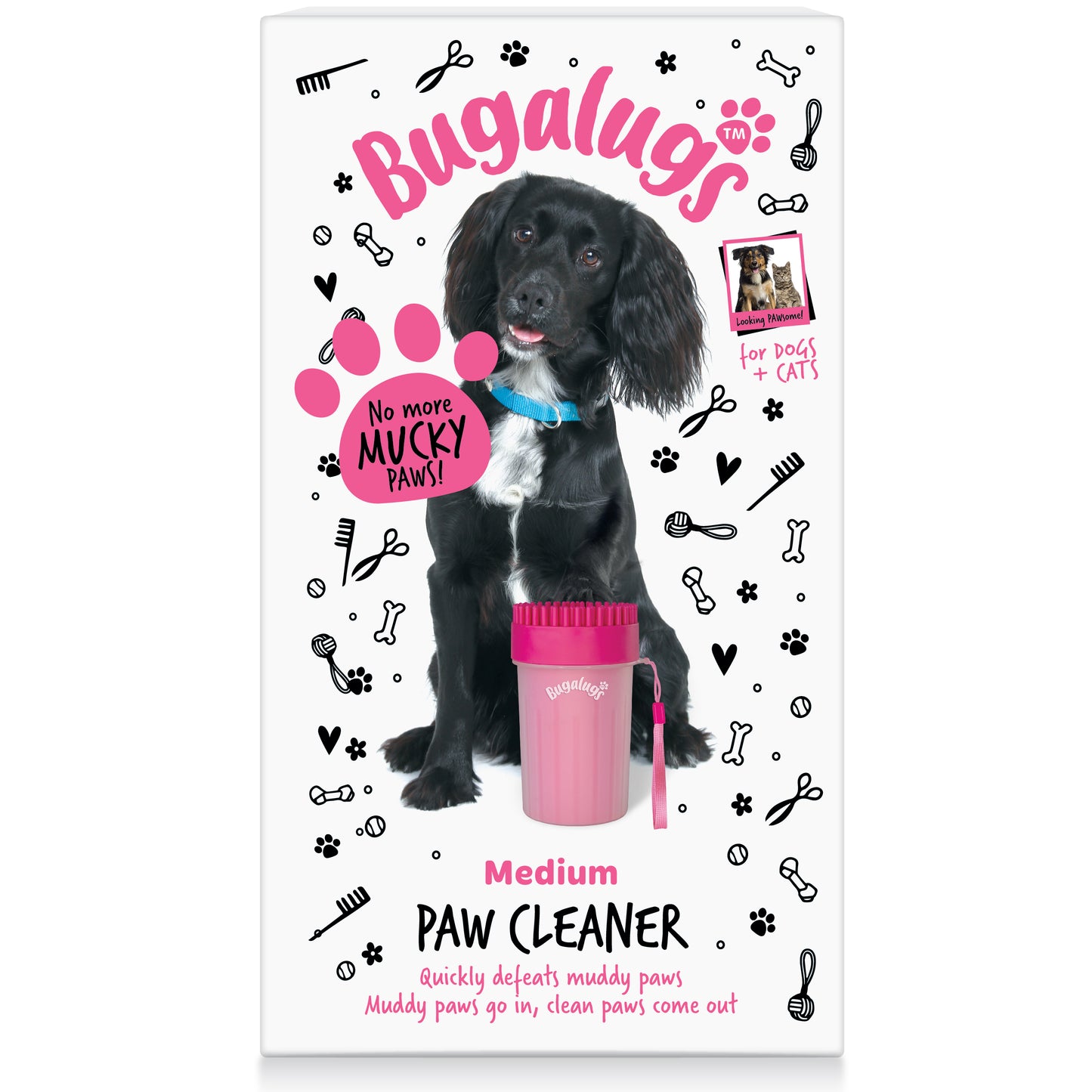 Bugalugs Paw Cleaner Cup for Dogs & Cats (Medium)