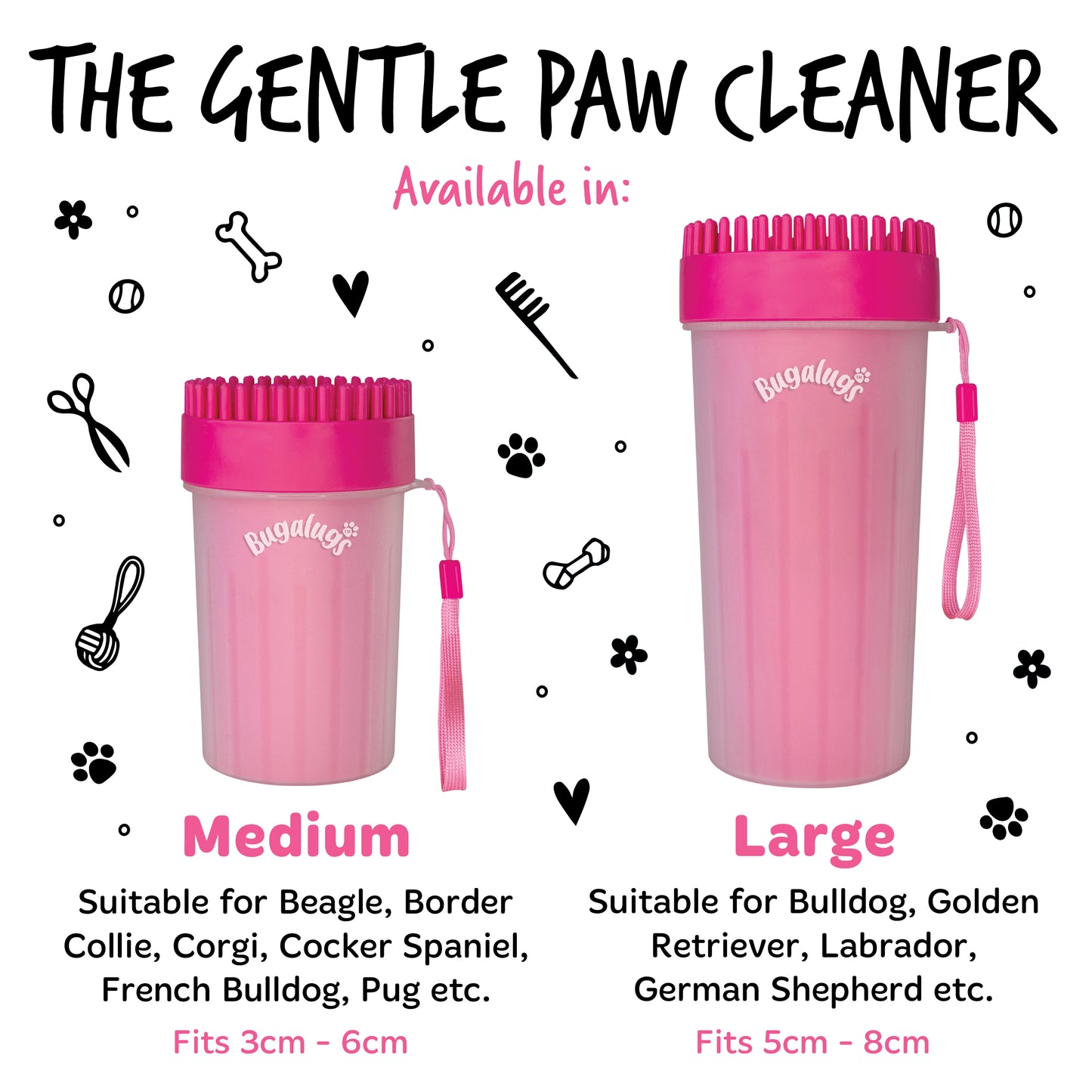 Bugalugs Paw Cleaner Cup for Dogs & Cats (Medium)