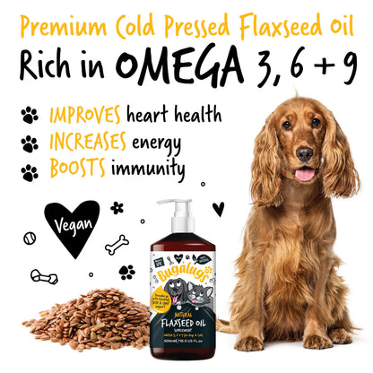 Natural Flaxseed Oil Supplement for Dogs & Cats