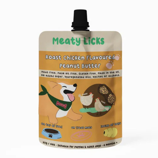 Meaty Licks Roast Chicken Flavoured Peanut Butter 113g 4oz