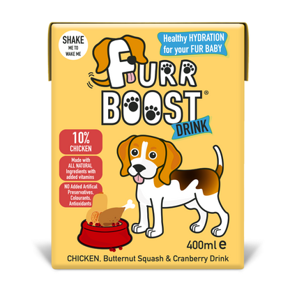 Furr Boost Dog Drink - Chicken, Butternut Squash and Cranberry, Carton, 400ml