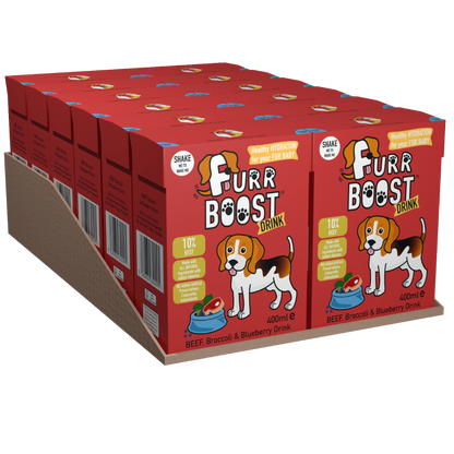 Furr Boost Dog Drink Beef, Broccoli and Blueberry, Case 12x400ml