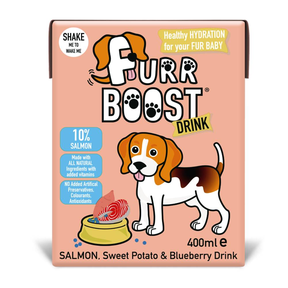 Furr Boost Dog Drink - Salmon, Sweet Potato and Blueberry, Case 12x400ml