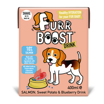 Furr Boost Dog Drink - Salmon, Sweet Potato and Blueberry, Carton, 400ml