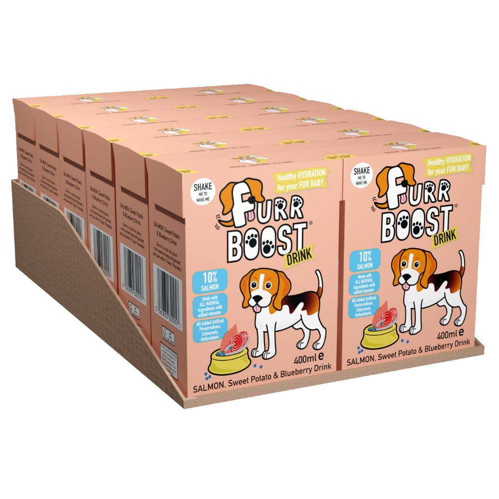 Furr Boost Dog Drink - Salmon, Sweet Potato and Blueberry, Case 12x400ml