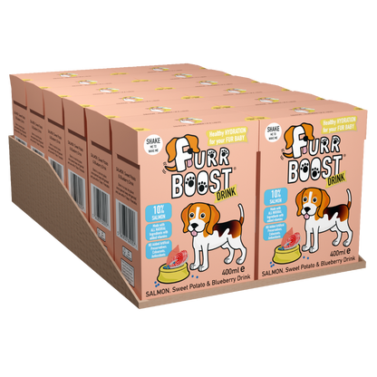 Furr Boost Dog Drink - Salmon, Sweet Potato and Blueberry, Case 12x400ml