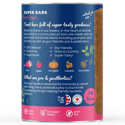 Super Bars - Pork and Apple Baked Treat Bars for Dogs