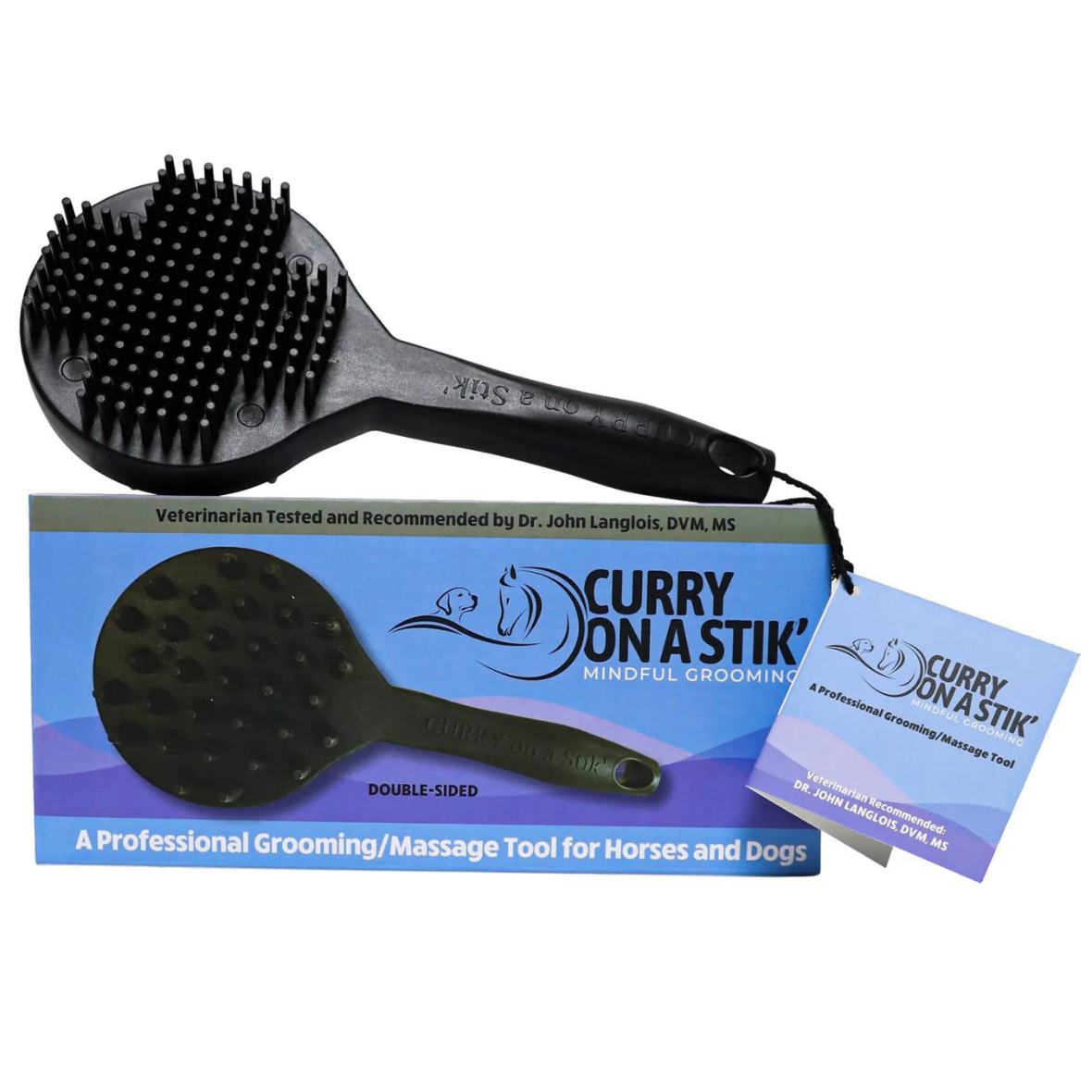 Curry On A Stik' - Therapeutic Curry Comb for Horses, Dogs, and Cats ...