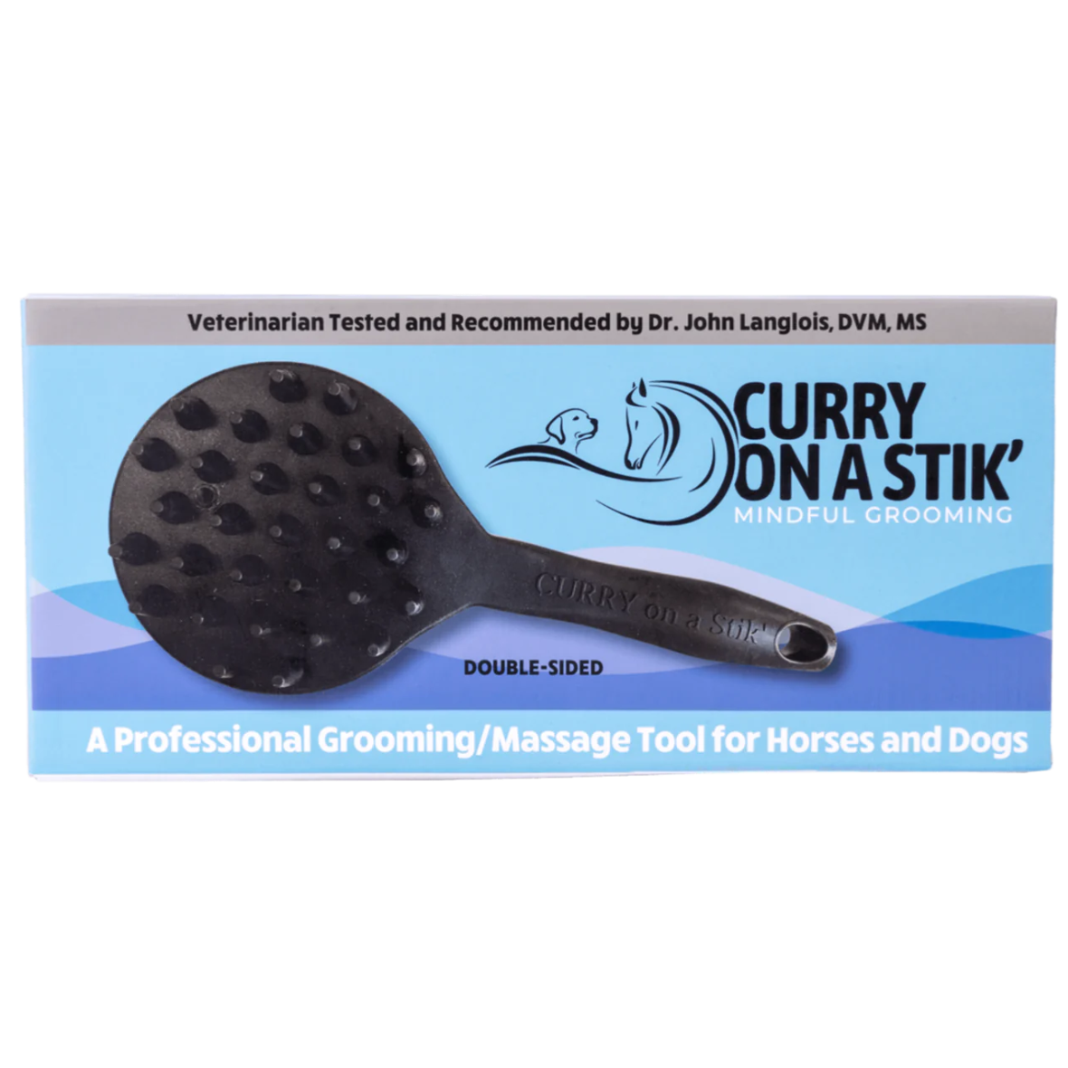 Curry On A Stik' - Therapeutic Curry Comb for Horses, Dogs, and Cats