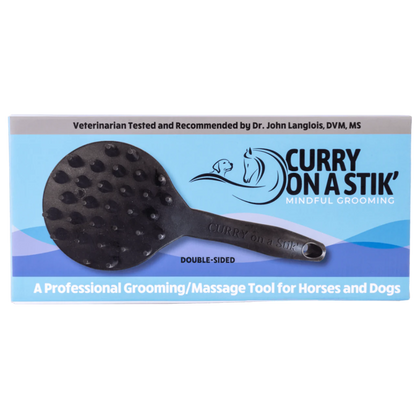 Curry On A Stik' - Therapeutic Curry Comb for Horses, Dogs, and Cats