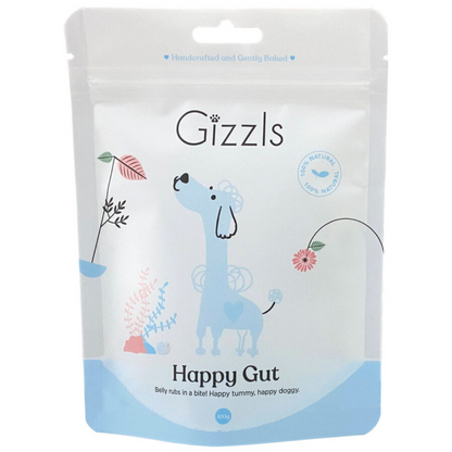 Gizzls Happy Gut Dog Treats - Peanut Butter & Shroom (100g)