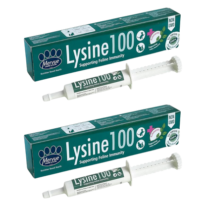 Mervue Lysine 100 Paste for Cats & Kittens Bundle of 2