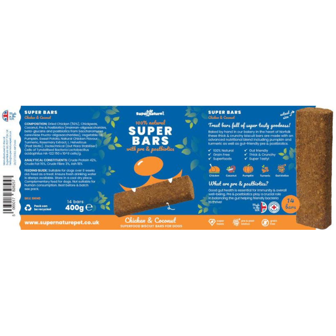 Super Bars - Chicken & Coconut Baked Treat Bars for Dogs