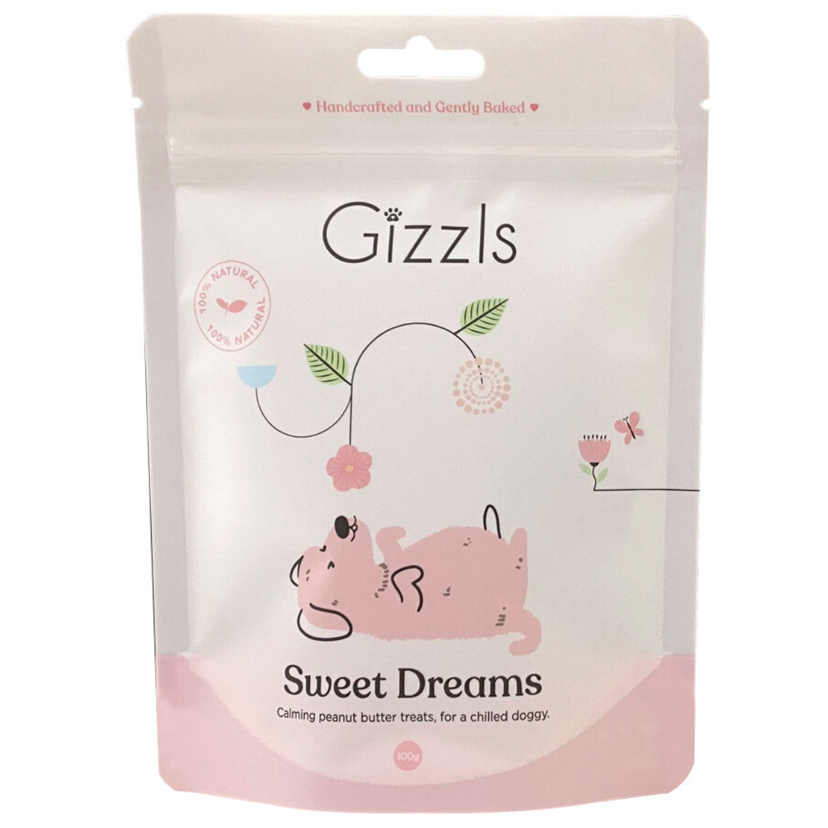 Gizzls Sweet Dreams Dog Treats Peanut Butter & Chamomile (100g)