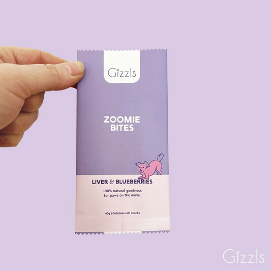 Gizzls Zoomie Bites – Liver & Blueberry Dog Treats